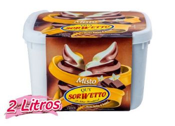 Sorvete 3 Chocolates QUY SORWETTO 2L